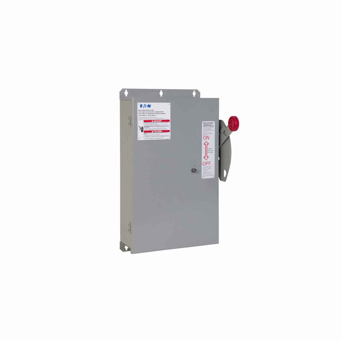 Eaton STS361UP61 shunt trip safety switch, 30 A, Three-pole, 600 Vac, 250 Vdc, Alarm switch, 24 Vdc, 1 NO 1 NC, NEMA 4, Painted steel, Non-Fusible, 600 V