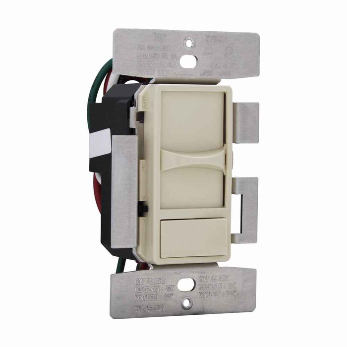 Eaton SUF7-V universal dimmer, Neutral required, 120/277 Vac, Ivory, 60 Hz, Dimmable LED/CFL, incandescent, fluorescent, halogen and electronic low voltage, Single-pole, Three-way, Polycarbonate