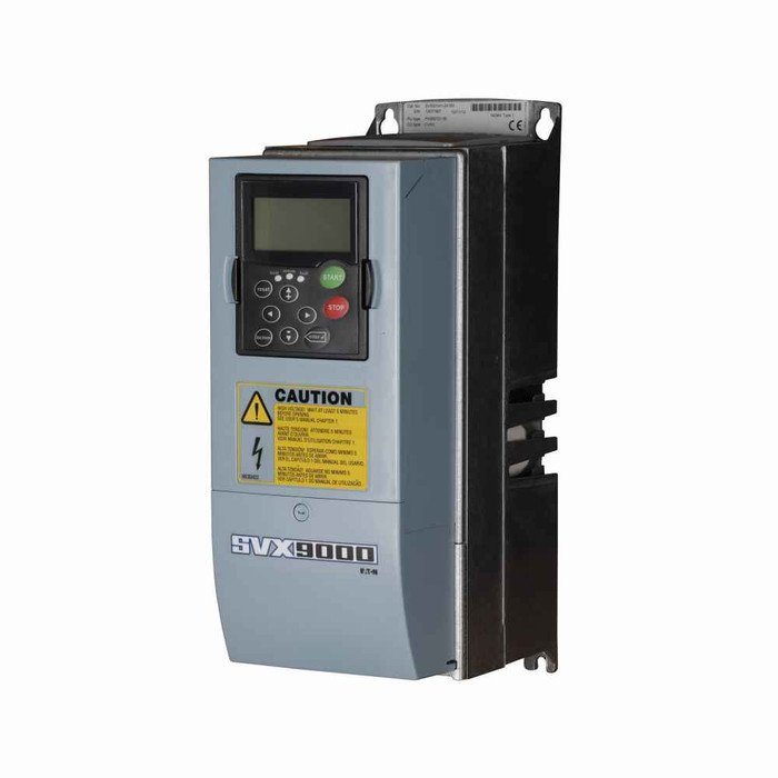 Eaton SVXF15A1-4A1B1B1B2C5 SVX adjustable frequency drive, 1.5HP, NEMA Type 1/IP21, 480V, FR4, 3-phase, EMC H, A/N keypad, Internal brake chopper, Extended I/O Card Options 6 DI, 1 ext +24 Vdc/EXT +24 Vdc,1 RO (NC-NO) 1 RO(NO) 1 therm, Com Options Pr