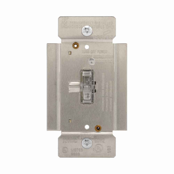 Eaton TI3101L toggle dimmer, Power Failure Mode, Lighted, Non-preset, Flush, 120V, Wire leads, Maintained, Clear, Indoor, 60 Hz, Incandescent, halogen, 1-pole, 3-way, 1-phase, Polycarbonate, 1000W