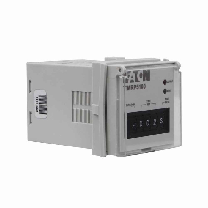 Eaton TMRP5101 TMRP Series Timing Relay, Octal style terminals, 8 pins, Control switch trigger, 0.1 seconds-9,990 hours time delay, 12-240 Vac/dc input voltage, ON/OFF delay, 90% silver, 10% nickel, 12A contact rating, SPDT contact configuration