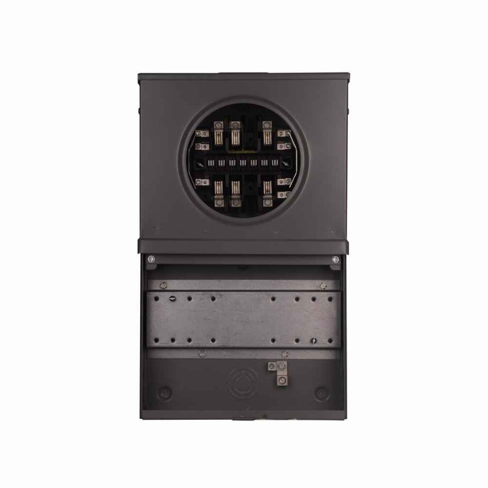 Eaton USTS82B166CH meter socket, Instrument rated socket, 20A, Over/under, Hub open, Eight-jaw, Factory wired test switch, 600 Vac