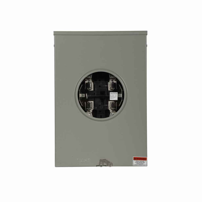 Eaton UTE4213BCH meter socket, Comm, 200A, Over/under, 3-5/16 inch hub open, #6-350 kcmil, 4-jaw, 1-ph, #6-350 kcmil, Lever bypass, Gnd conn (#14-#2 Cu), Triplex, 3-wire, Ringless, 600 Vac