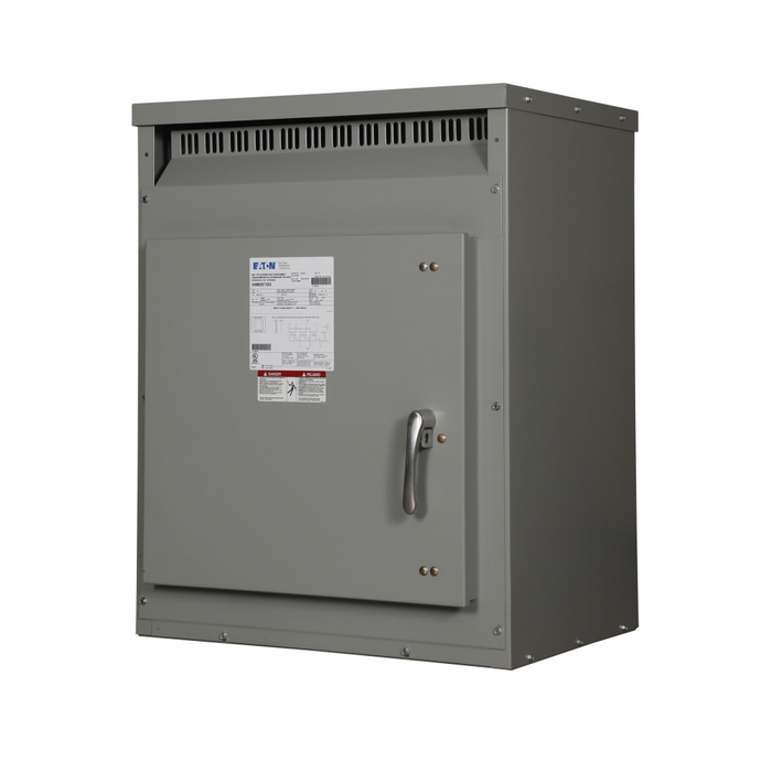 Eaton V38M25T15A General-Purpose Transformer, Dry Type Distribution, DT-3, Three-phase, PV: 380V, Taps: 2 at +2.5% FCAN, 4 at -2.5% FCBN, SV: 220V delta, 150°C, 15 kVA , Al windings , Frame: 912B, uses WS38