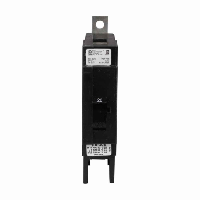 Eaton HGHC1015BP24 Series C complete molded case circuit breaker, G-frame, HGH, Complete breaker, Fixed thermal, fixed magnetic trip type, Single-pole, 15A, 277 Vac, 125 Vdc, 25 kAIC at 277 Vac, 50/60 Hz, cable-mount, bulk pack of 24