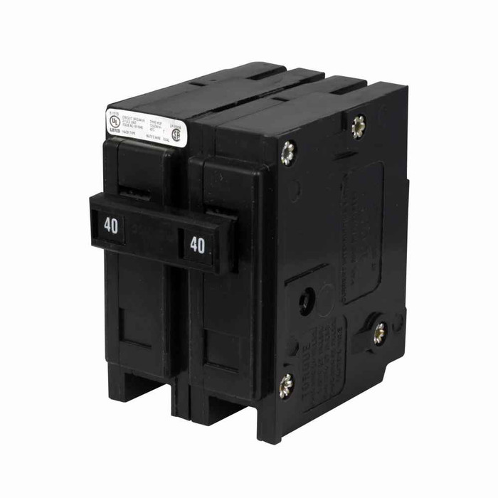 Eaton HQP2040 Quicklag Industrial Circuit Breaker, 40A, Two-pole, 120/240V, 10 kAIC, Thermal-Magnetic, Fixed