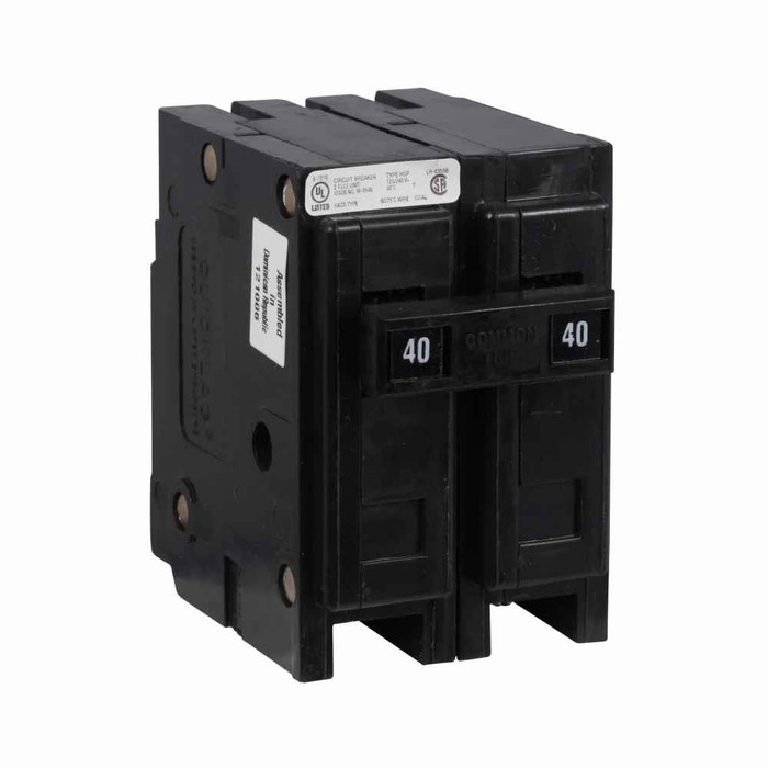 Eaton HQP2045 Quicklag Industrial Circuit Breaker, 45A, Two-pole, 120/240V, 10 kAIC, Thermal-Magnetic, Fixed
