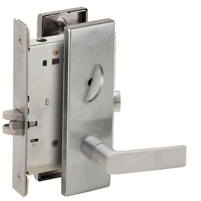 Schlage L9044 EE214 - Privacy With Coin Turn Outside - Grade 1 Mortise Non-Keyed Lever Lock