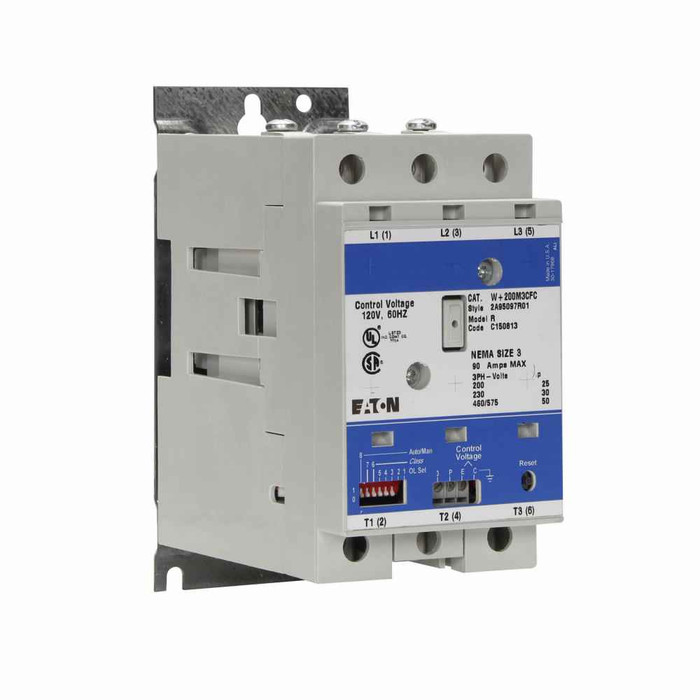 Eaton W+200M3CFC NEMA starter, Space SVG Starter, 120V Coil, NEMA size 1C, 4-20 A
