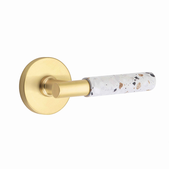 Emtek Emtek Select Brass T-Bar Terrazzo Lever - Passage Set EMTEK-T-BAR-TERRAZZO-LEVER-PASSAGE