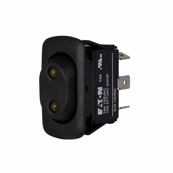 Eaton XR3BG44NV1XX X Series Rocker, Circuit code: G, Circuit position: ON-OFF-ON, Single-pole, Double-throw, Amber-amber lens, 125V lamp