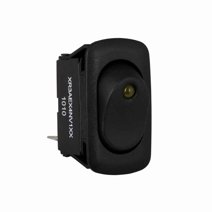 Eaton XR3AEX4NV1XX X Series Rocker, Circuit code: E, Circuit position: OFF-ON, Single-pole, Single-throw, None-amber lens, 125V lamp