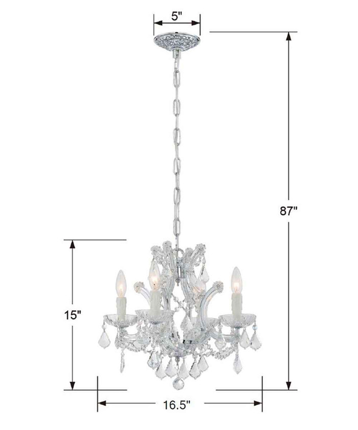 Crystorama Crystorama 4474 Maria Theresa 4 Light Mini Chandelier CRY-4474