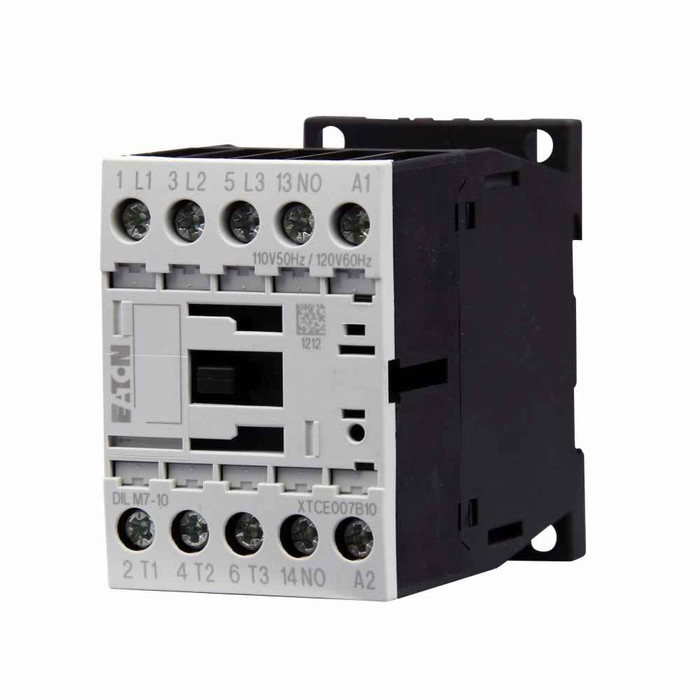 Eaton XTCE032C10R XT IEC contactor, 32A, 12 Vac, 50-60 Hz, 1NO, 32A, Frame C, 45 mm, 50-60 Hz, 3, 5, 5/ 10, 10, 20, 25 hp (1/3PH @115, 200, 230/200, 230, 460, 575 V), Three-pole, Non-reversing, , Screw terminals, FVNR