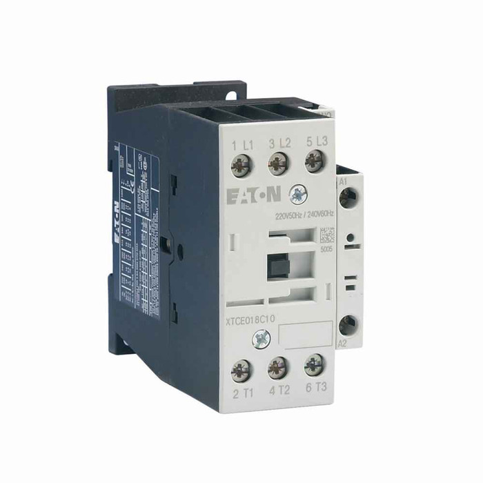 Eaton XTCE025C10W XT IEC contactor, 25A, 42 Vac, 50 Hz, 48 Vac, 60 Hz, 1NO, 25A, Frame C, 45 mm, 50-60 Hz, 2, 3, 5/ 7.5, 10, 15, 20 hp (1/3PH @115, 200, 230/200, 230, 460, 575 V), Three-pole, Screw terminals, Full voltage non-reversing contactor