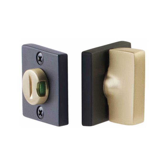 Emtek 8583 Square Thumbturn Privacy Bolt - Double Rosettes with Indicator - Use with Brass Passage Set