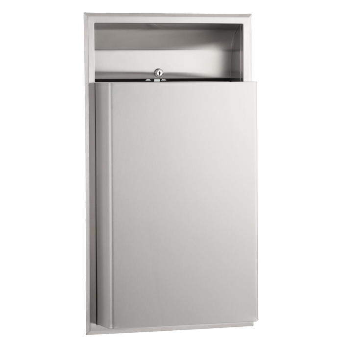 Bobrick B-3644 Recessed Waste Receptacle, 12-gal. Capacity
