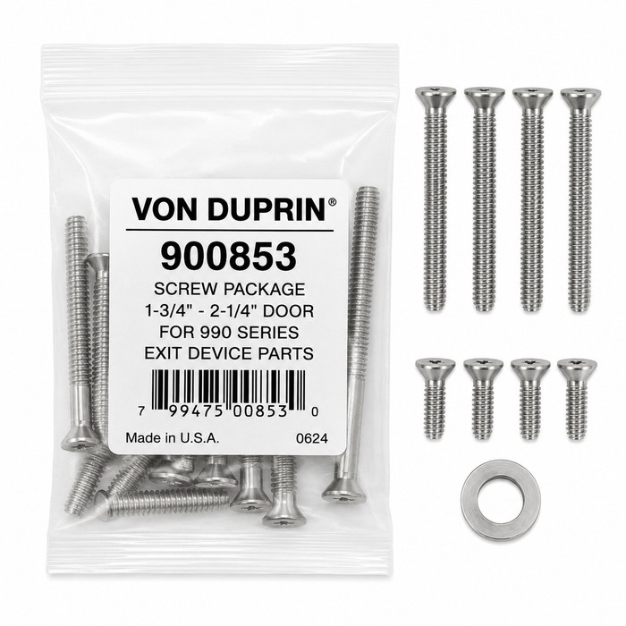 Von Duprin 900853 Screw Package 1-3/4"- 2-1/4" Door for 990 Series Exit Device Parts