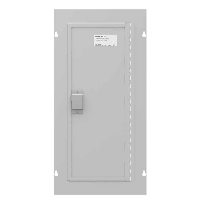 Milbank 1224TSC Surface Mount Cover Type 1 12x24 Screw Cover ANSI 61 Gray Steel Hinged Door Key Locking Slam Latch