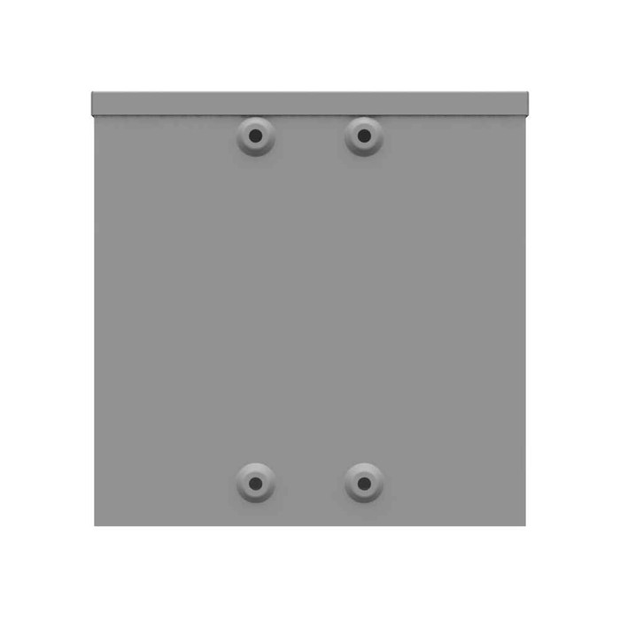 Milbank 10106-SC3R-NK 10x6x10 Screw Cover Type 3R UL Listed Steel No Knockouts ANSI 61 Gray Quad D Knockout For Lock Emboss Mounting Holes In Back