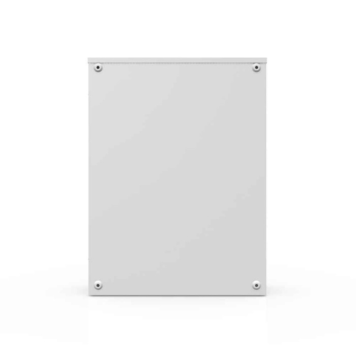 Milbank 18246-TC3R 24X6x18 Hinge Cover Type 3R UL Listed Steel No Knockouts ANSI 61 Gray Back Panel Weld Studs Draw Shield Emboss Mounting Holes In Back Padlocking Draw Latch Quad D Knockout For Lock