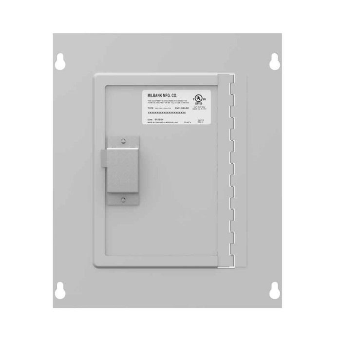 Milbank 1012TSC Surface Mount Cover Type 1 10x12 Screw Cover ANSI 61 Gray Steel Hinged Door Key Locking Slam Latch