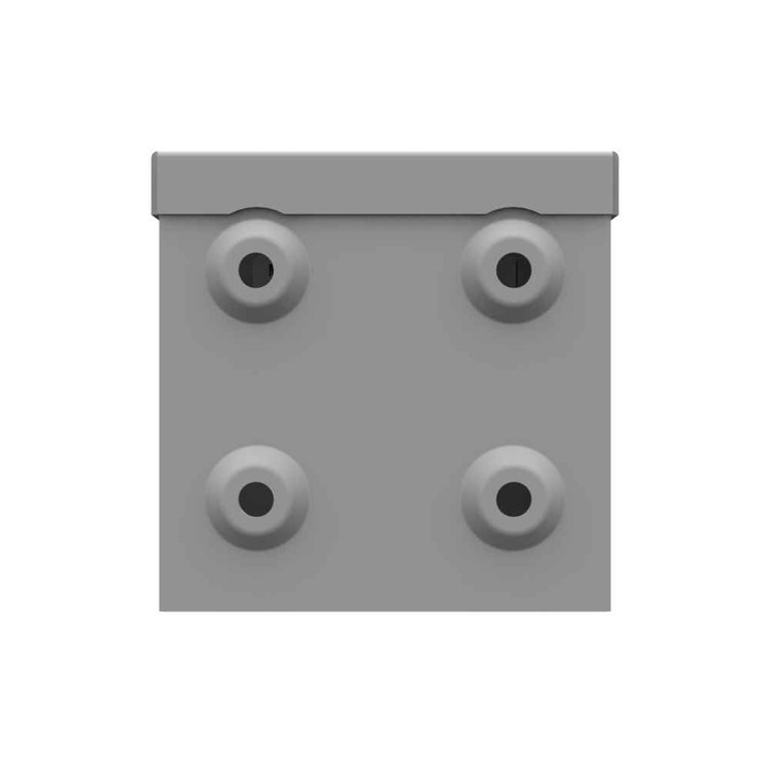 Milbank 444-SC3R 4X4X4 Screw Cover Type 3R UL Listed Steel Knockouts ANSI 61 Gray Quad D Knockout For Lock Emboss Mounting Holes In Back