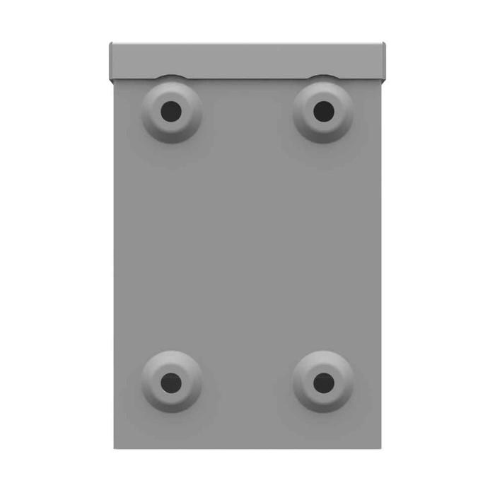 Milbank 464-SC3R 6x4X4 Screw Cover Type 3R UL Listed Steel Knockouts ANSI 61 Gray Quad D Knockout For Lock Emboss Mounting Holes In Back
