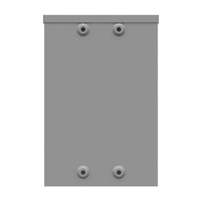 Milbank 8124-SC3R 12x4X8 Screw Cover Type 3R UL Listed Steel Knockouts ANSI 61 Gray Quad D Knockout For Lock Emboss Mounting Holes In Back