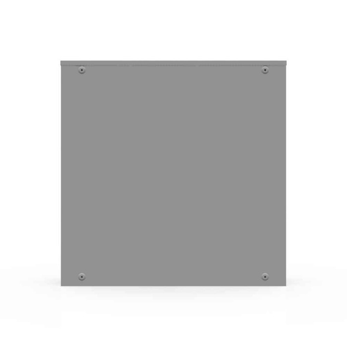 Milbank 484812-CT3R-WB 48x12x48 Hinge Cover Type 3R UL Listed Steel No Knockouts ANSI 61 Gray Double Doors Wood Back Board Installed Handle On Right Padlocking 3 Point Handle Unistrut Installed