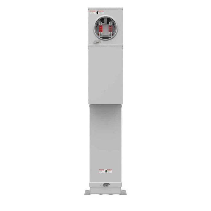 Milbank U5139-O-200S 4 Terminal Ring Type Plain Top Horn Bypass 2-200 Ampere Main Breaker Double Pedestal Pad Mount