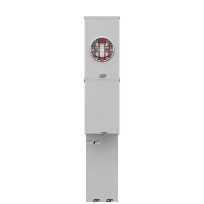 Milbank U4323-O-5T9 4 Terminal Ringless Plain Top Lever Bypass 2 Main Breaker Provision 5th Terminal 9 Oclock Position Stabilizer Foot Double Pedestal Direct Bury