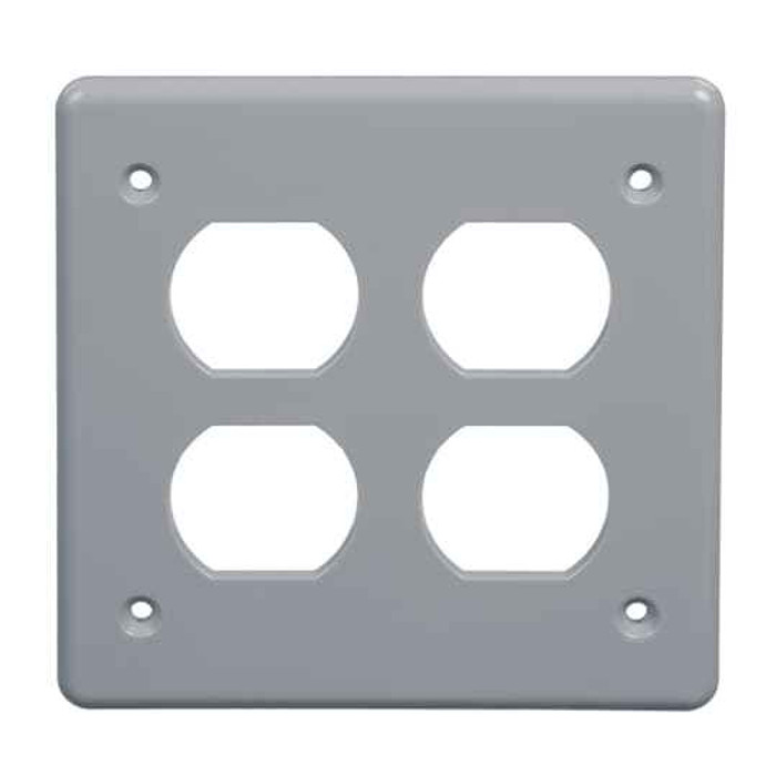 Carlon E98DGDR 2-G DBL DPLX RCPT BX CVR GRY