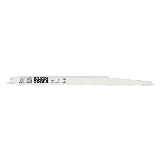 Klein Tools 31761 Reciprocating Saw Blades, 6 TPI, 12-Inch, 5-Pack