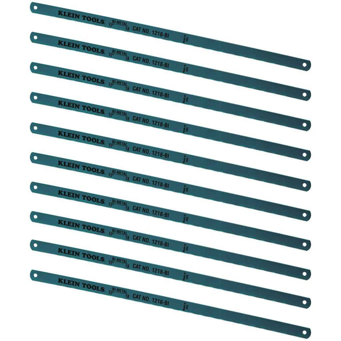 Klein Tools 1218BI-P Bi-Metal Blades, 18 TPI, 12-Inch, 10-Pack