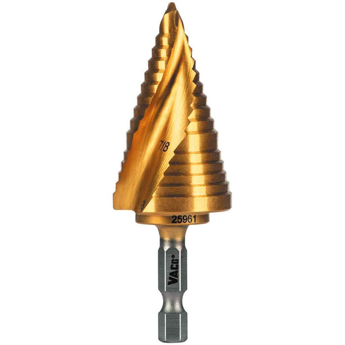 Klein Tools 25961 2-Step Drill Bit, Double-Fluted, 7/8-Inch to 1-1/8-Inch