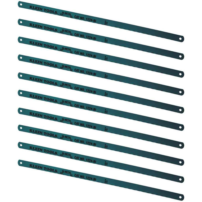 Klein Tools 1224BI-P Bi-Metal Blades, 24 TPI, 12-Inch, 10-Pack
