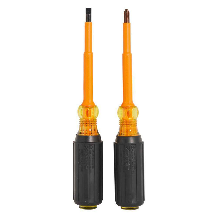 Klein Tools 33532-INS Screwdriver Set, 1000V Insulated Slotted and Phillips, 2-Piece Klein Tools 33532-INS Screwdriver Set, 1000V Insulated Slotted and Phillips, 2-Piece