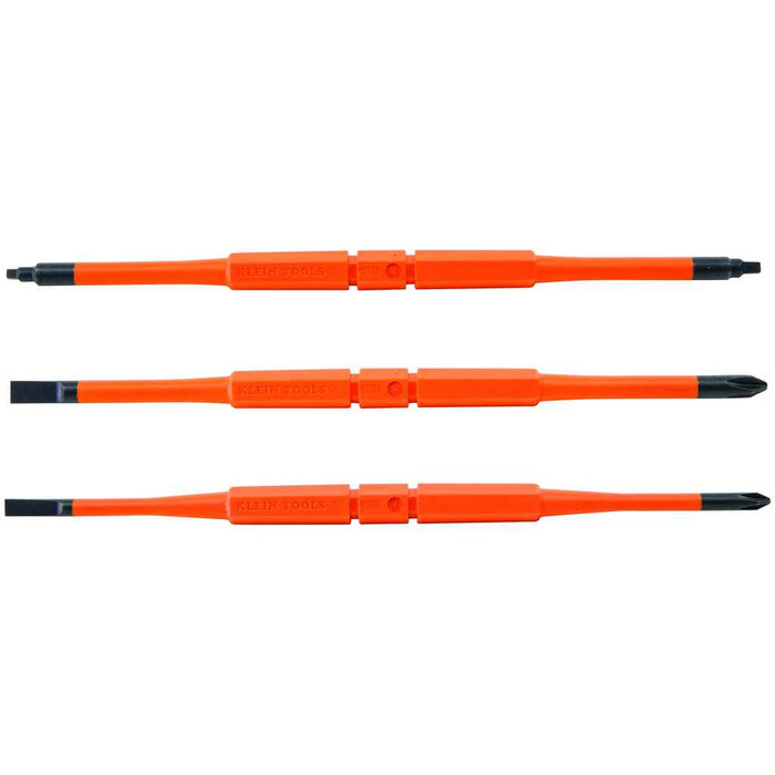 Klein Tools 13157 Screwdriver Blades, Insulated Double-End, 3-Pack