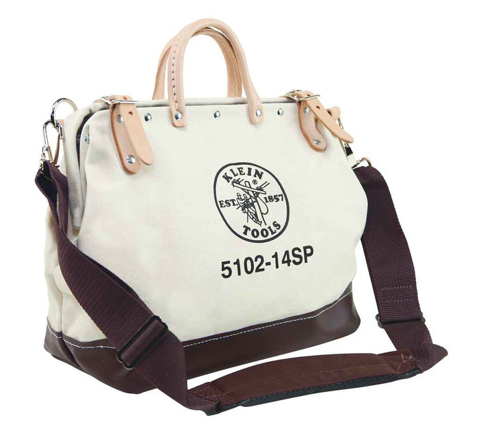 Klein Tools 5102-14SP Deluxe Tool Bag, Canvas, 10 Pockets, 14-Inch