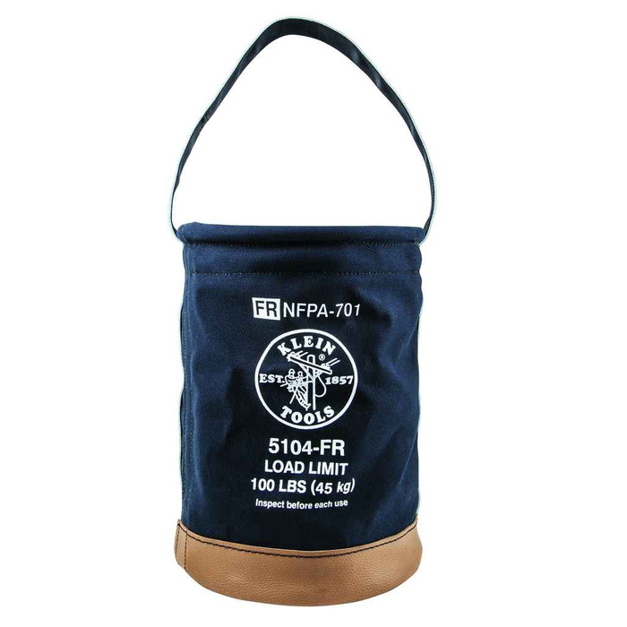 Klein Tools 5104FR Canvas Bucket, Flame-Resistant, 12-Inch