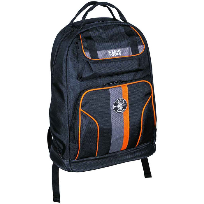 Klein Tools 55475 Tradesman Pro™ Tool Bag Backpack, 35 Pockets, Black, 17.5-Inch