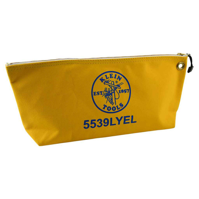 Klein Tools 5539LYEL Zipper Bag, Large Canvas Tool Pouch, 18-Inch, Yellow