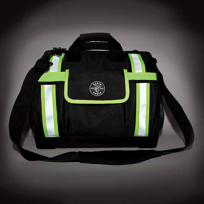 Klein Tools 55598 Tool Bag, Tradesman Pro™ High-Visibility Tool Bag, 42 Pockets, 16-Inch