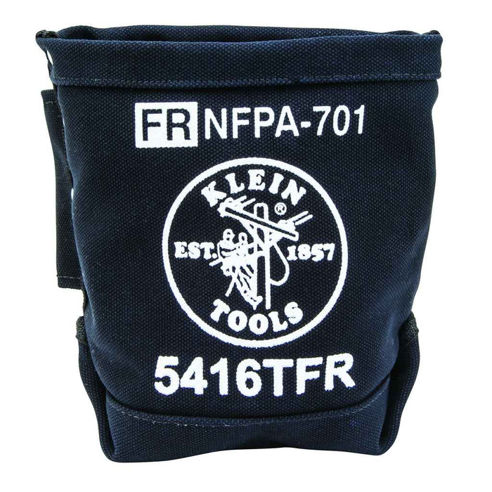 Klein Tools 5416TFR Tool Bag, Flame Resistant Bolt Bag, No. 4 Canvas, 5 x 10 x 9-Inch