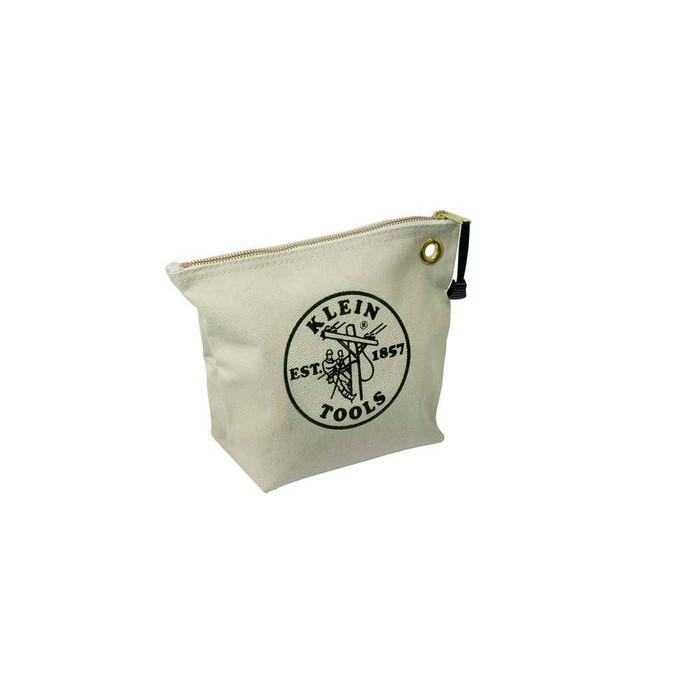 Klein Tools 5539NAT Zipper Bag, Canvas Tool Pouch, 10-Inch, Natural