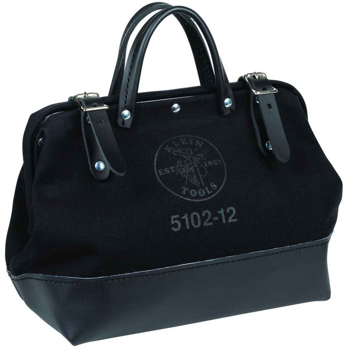 Klein Tools 510212BLK Tool Bag, Black Canvas, 12-Inch