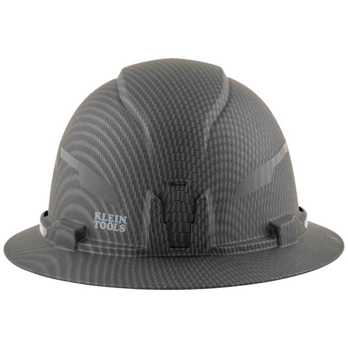 Klein Tools 60346 Hard Hat, Premium KARBN™ Pattern, Non-Vented Full Brim, Class E, Lamp