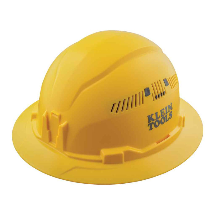 Klein Tools 60262 Hard Hat, Vented, Full Brim Style, Yellow