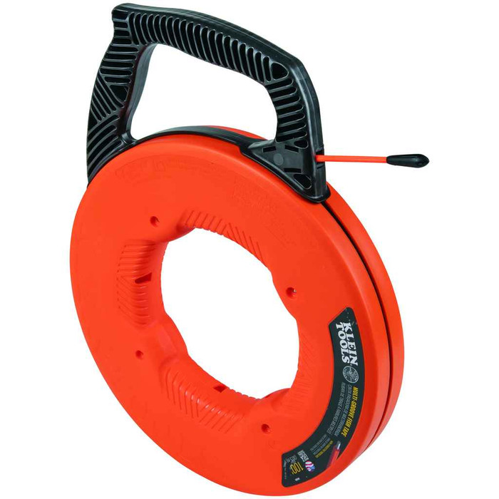 Klein Tools 56383 Multi-Groove Fiberglass Fish Tape with Nylon Tip, 100-Foot